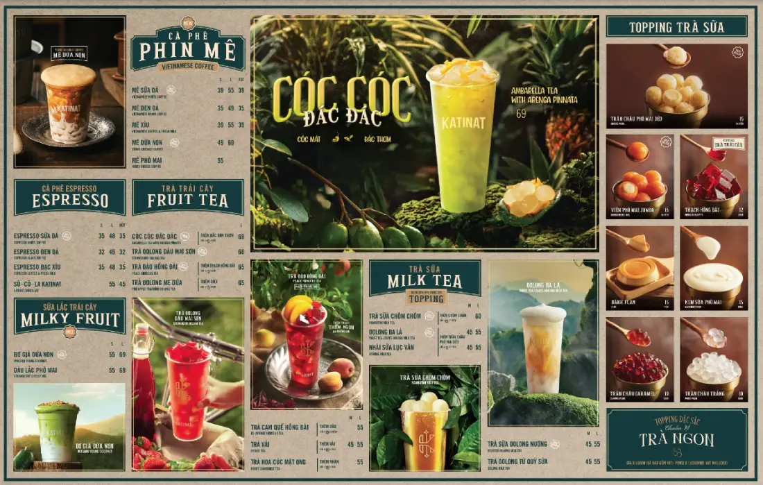 menu katinat Bình Dương