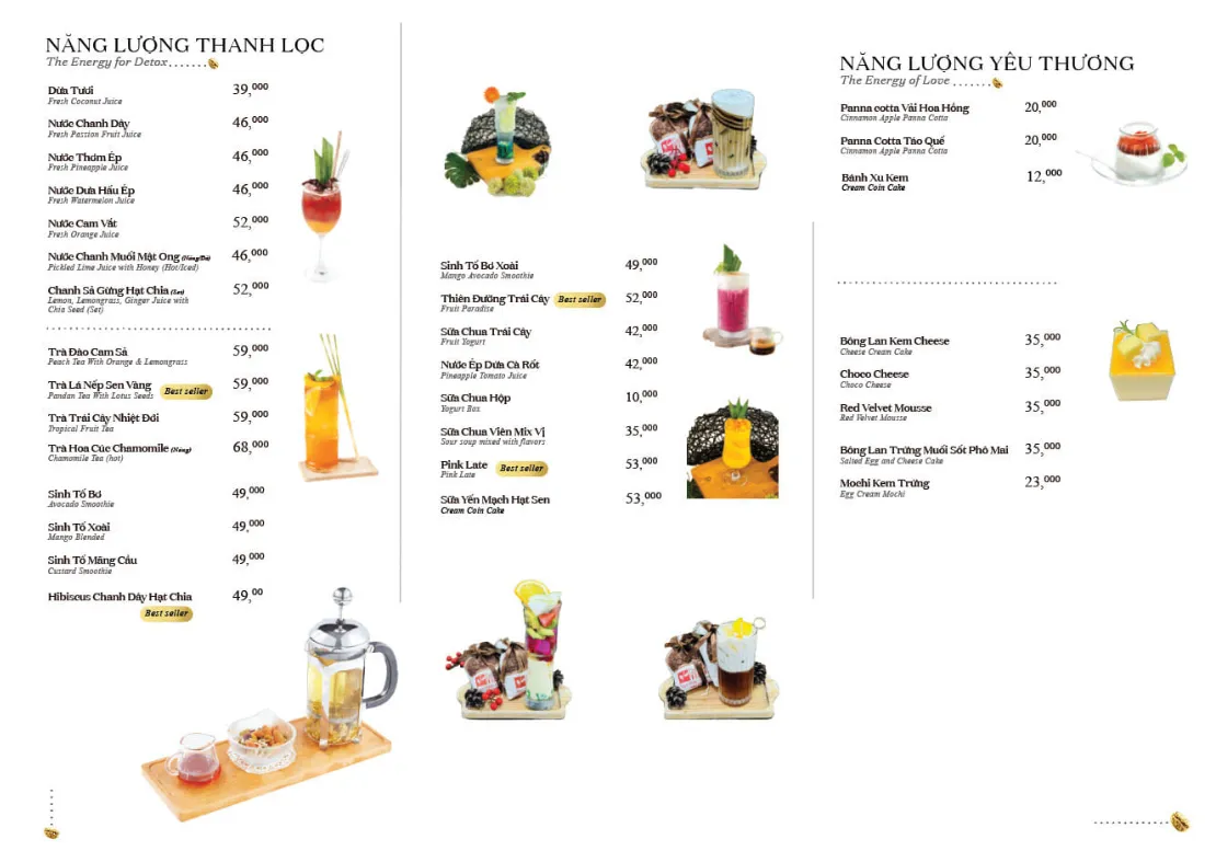 Menu Trung Nguyên Legend Café Bình Dương mới nhất